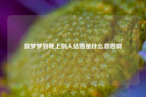 做梦梦到晚上别人结婚是什么意思啊