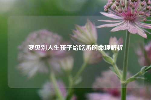 梦见别人生孩子给吃奶的命理解析