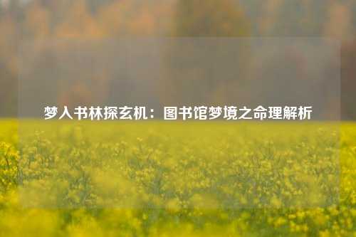 梦入书林探玄机:图书馆梦境之命理解析